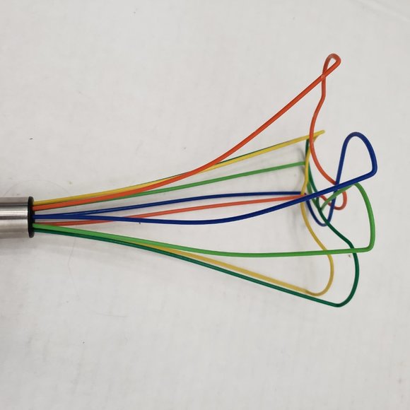 Kuhn Rikon Silicone Stainless Handle Rainbow Whisk Multi Color Green Yellow Blue - Picture 8 of 11